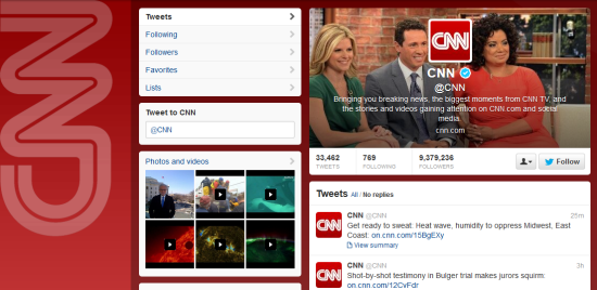 CNN Twitter profile
